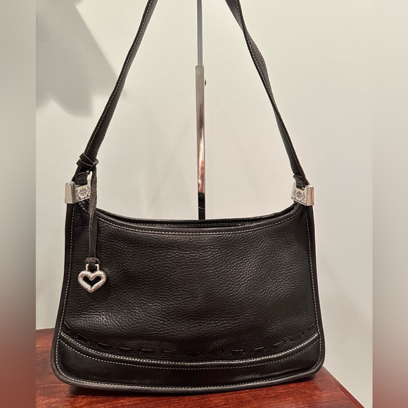 Brighton Handbags - Brighton Vintage Black Leather Shoulder Bag